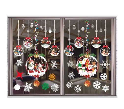 Новогодняя наклейка шары новогодние 50 на 70 см разноцветный Киев - изображение 2