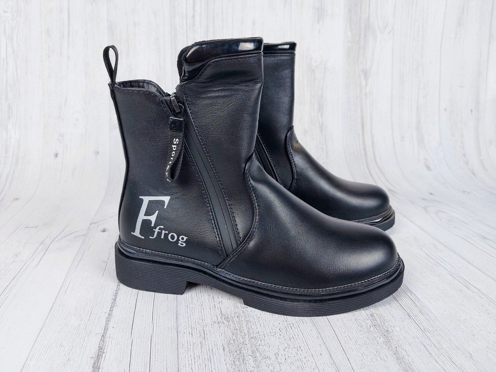 Детские демисезонные черные ботинки для девочек 34,37 Николаев - изображение 1