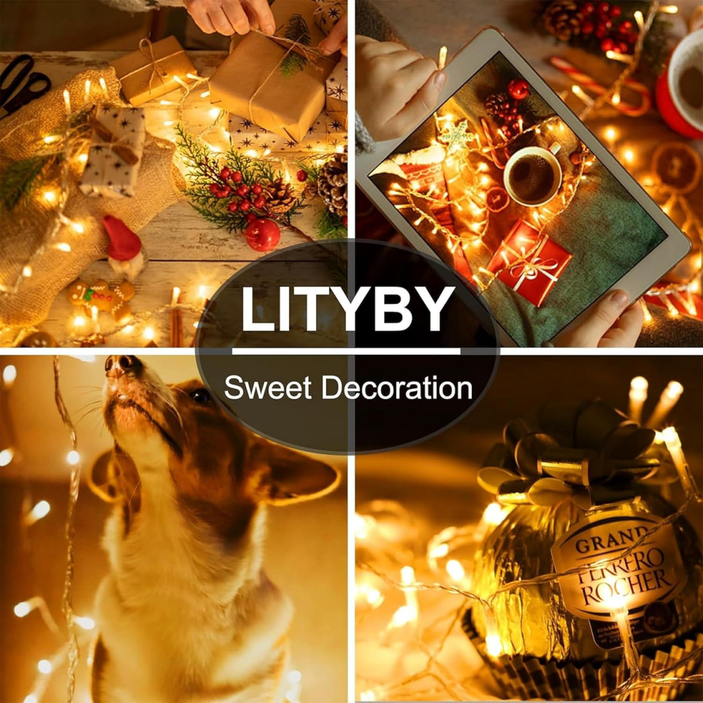 LED-гирлянда LITYBY LRDY2301 25 м 220 LED, теплый белый, 8 режимов, IP65, 31 В, для дома и улицы Киев - изображение 3