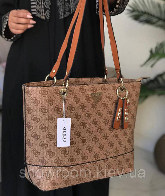 Жіноча сумка шоппер Guess (866530) світло-коричнева Київ - фото 1