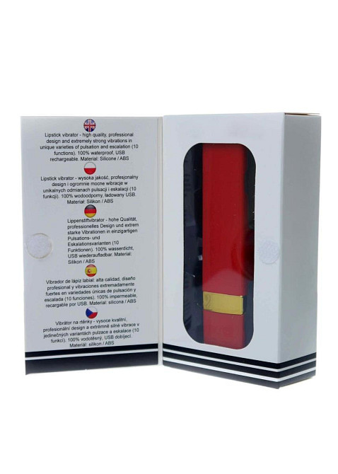 Міні-вібратор - Rechargeable Lipstick Vibrator Red Sex Aura Київ - фото 5