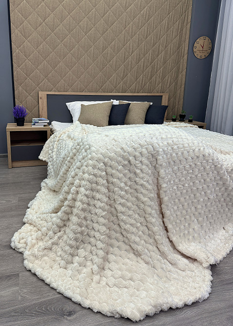 Плед-покривало 210х210 см (+-5см) Соти Кремовий (87-211) Київ - фото 7