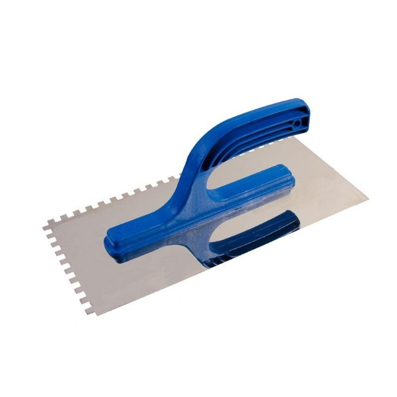 Терка нержавійка зубчаста з пластиковою ручкою 125х270 мм, зуб 8х8 мм, Україна Харків - фото 1