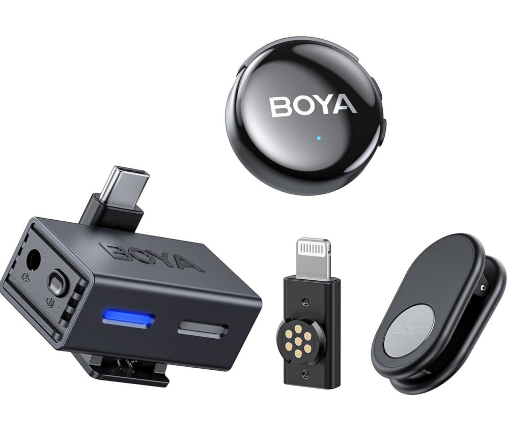 Мікрофон бездротовий з ШІ для телефону/камери Type-C Lightning Boya BOYALINK 3-04 SBR Київ - фото 1