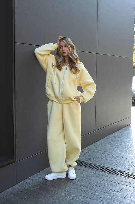 Жіночий прогулянковий теплий костюм двійка: кофта і штани з турецької тринитки на флісі Одеса - фото 10