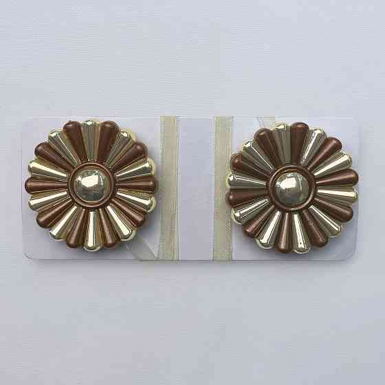 Магніти для штор і гардин Хризантема набір 2 шт Коричневий з золотистим (81-297) Київ