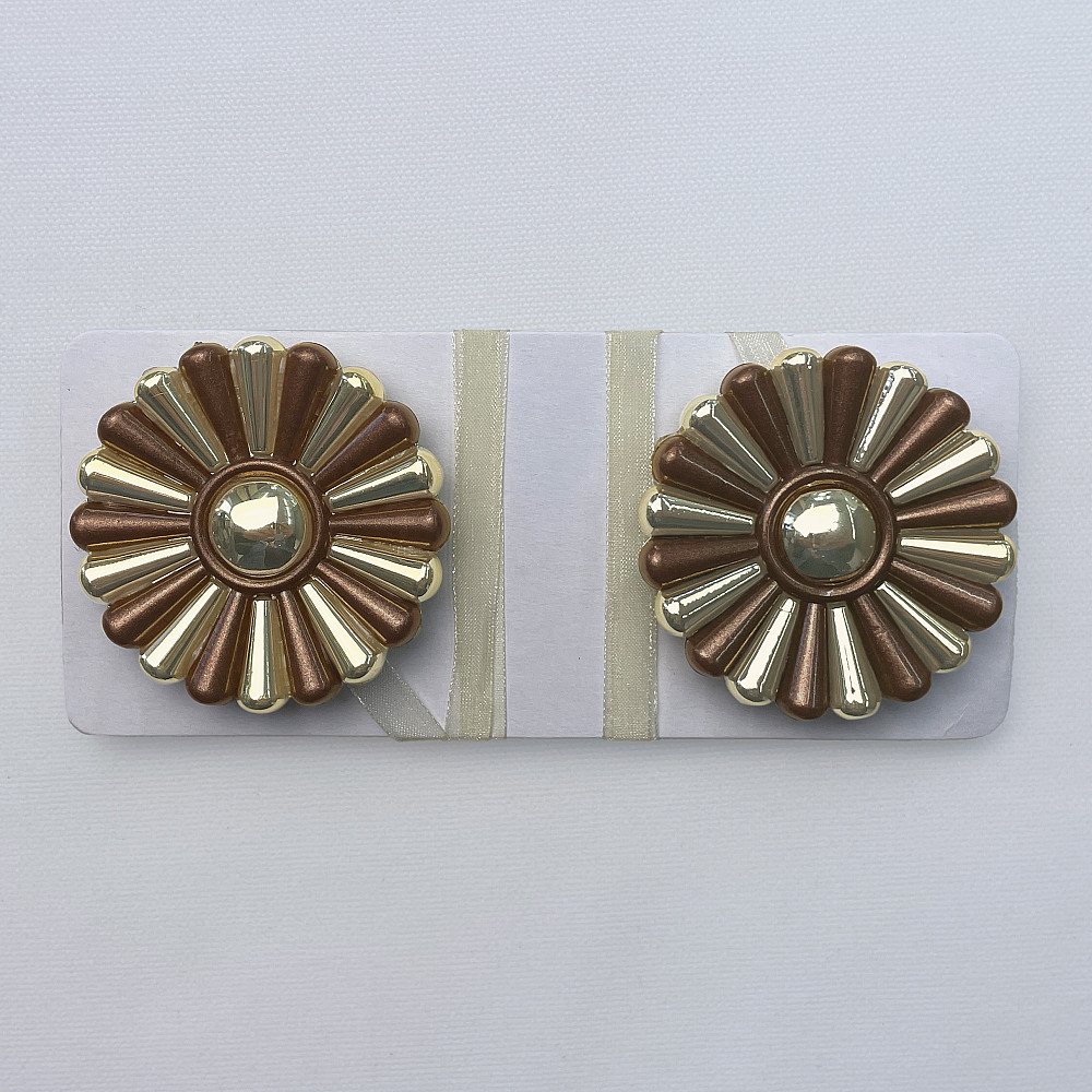 Магниты для штор и гардин Хризантема набор 2 шт Коричневый с золотистым (81-297) Киев - изображение 6