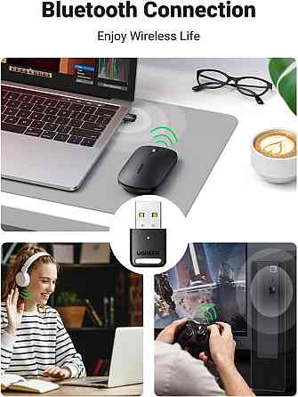 Bluetooth-адаптер Ugreen USB Bluetooth 5.0 передавач для комп'ютера, ноутбука 80890 (Чорний) Николаев