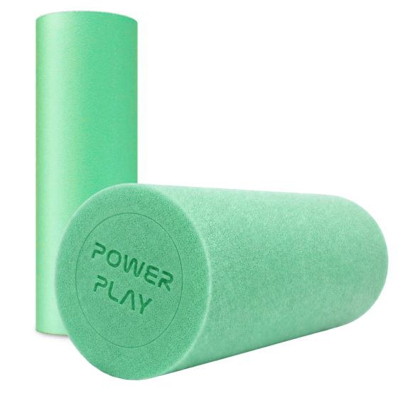 Масажний ролик (роллер) гладкий PowerPlay 4021 Fitness Roller Зелений (30x15см.) Каменское