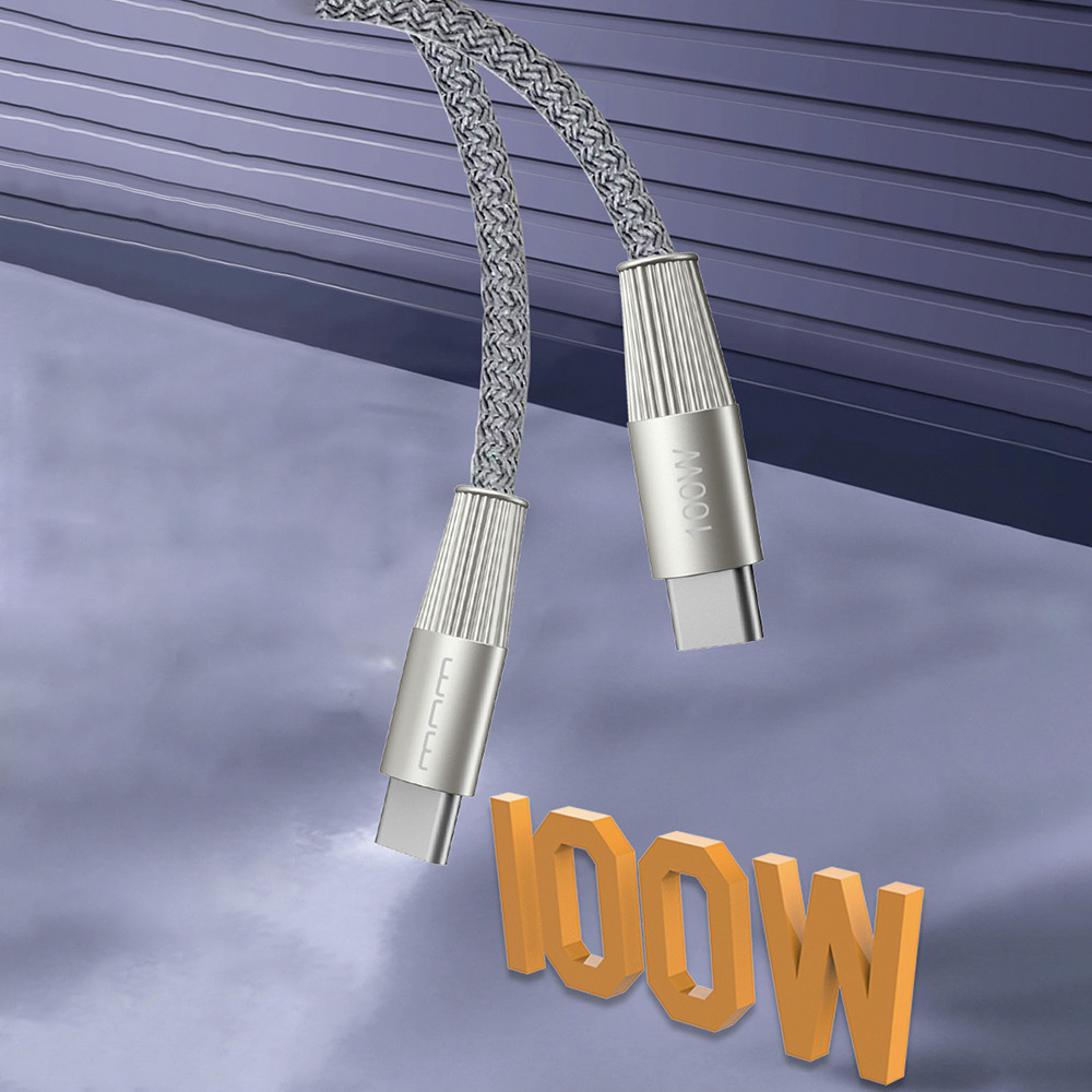 Кабель Type-C до Type-C 100W 1м сірий Київ - фото 3