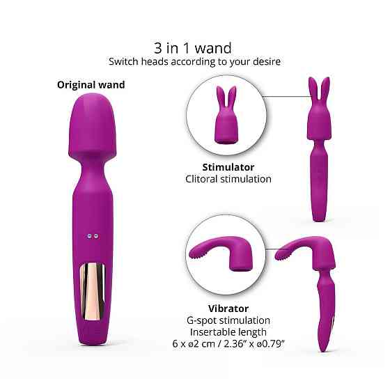 Вибромассажер с двумя насадками Love To Love R-EVOLUTION SWEET ORCHID, гибкая головка Sex Aura Киев