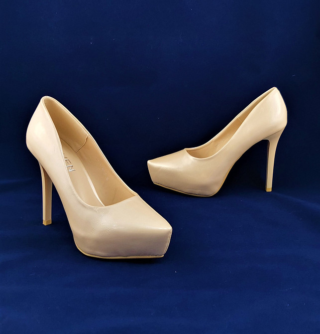 Жіночі Бежеві Туфлі на Каблуку Шпильке Лакові Модельні (розміри: 36,37,38,39,40) - 16-5 Дніпро - фото 6