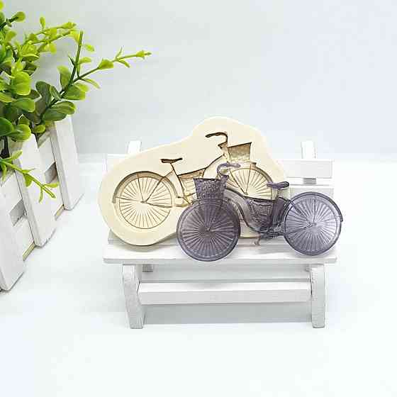 Молд силиконовый Велосипед 55 на 87 мм серый Киев