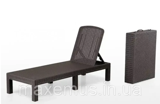 Садовый шезлонг лежак B24067 складной лежак для отдыха и террасы коричневый Мостиська