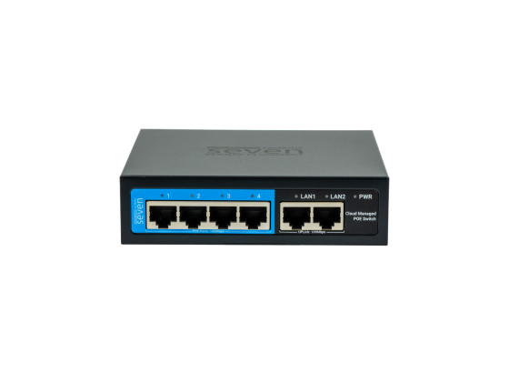 Хмарно керований 6-ти портовий PoE комутатор SEVEN PS204D (Cloud POE: 4, UP: 2) Київ
