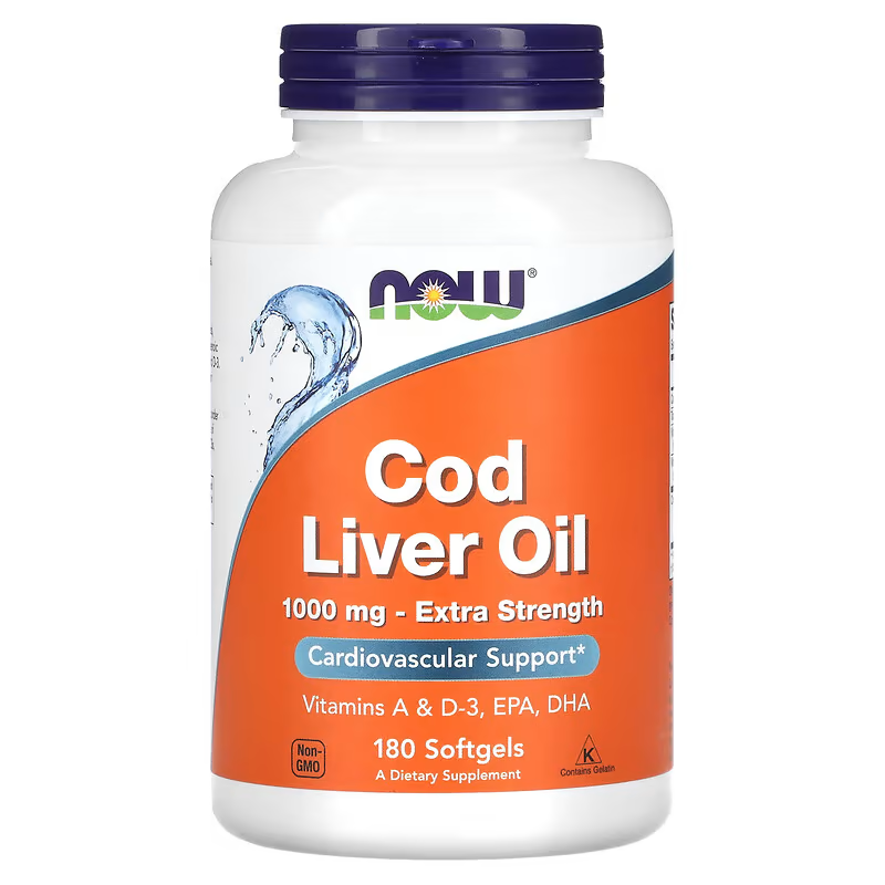 Рыбий жир из печени трески (Cod Liver Oil) 1000 мг 180 капсул Київ - фото 1