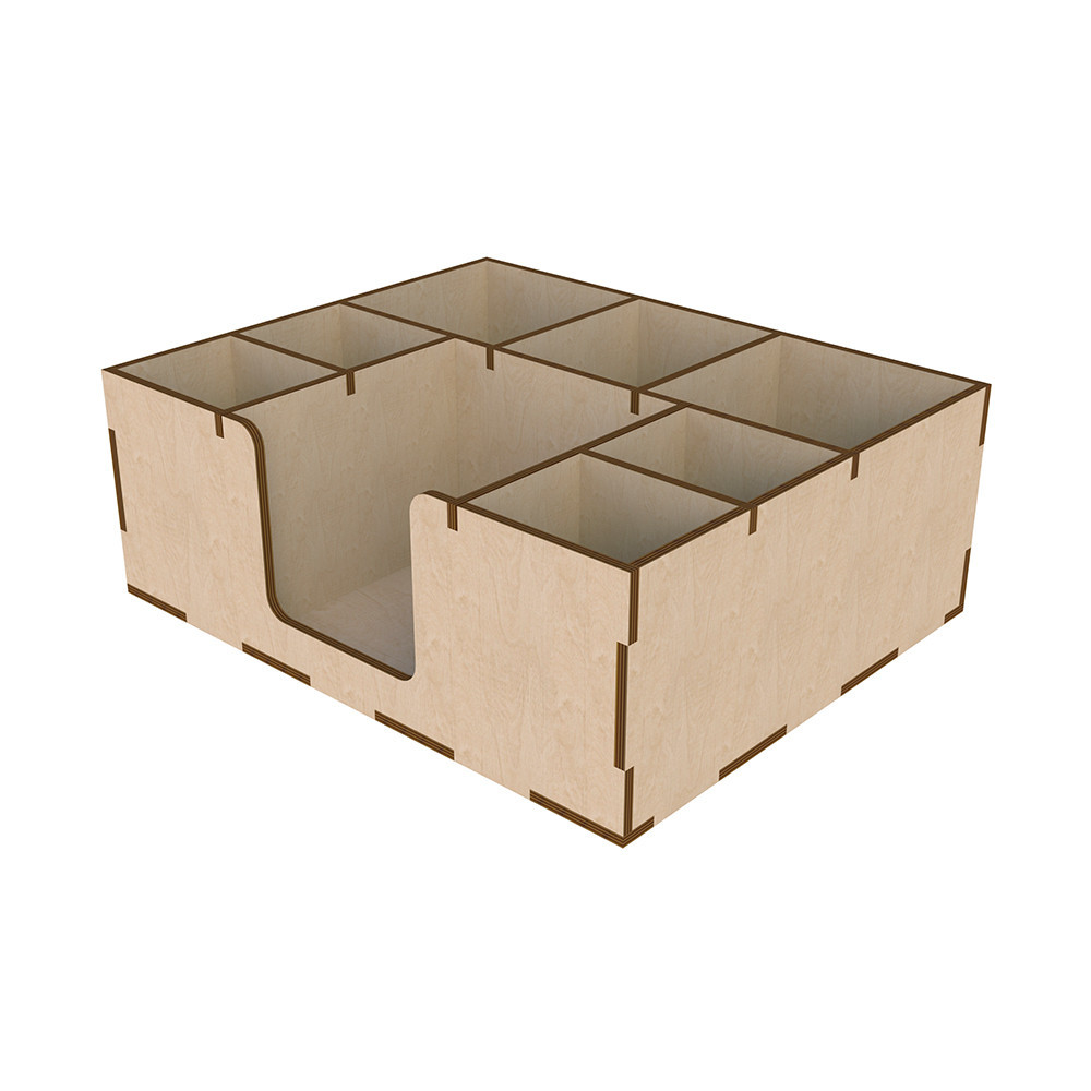 Органайзер EKOSTAR дерев'яний з отворами д/кришок Київ - фото 1