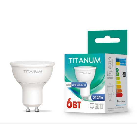 Лампа MR16 6W GU10 4100К 220V LED Titanum Житомир
