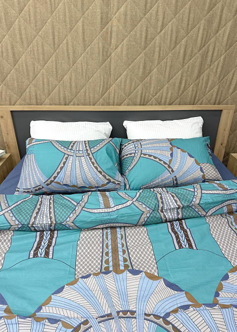 Комплект постельного белья Поплин, Decorator Cotton Lux Collection Gatsby Евро 220х200 с разноцветным принтом (88-133) Киев - изображение 5
