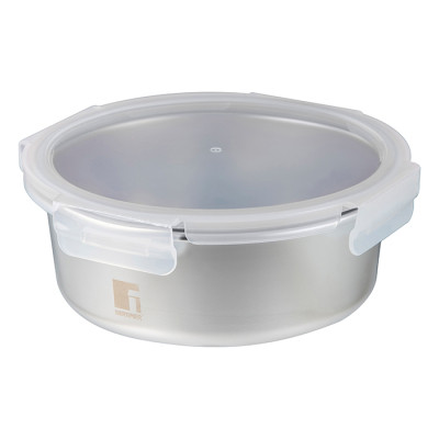 Харчовий контейнер Bergner Go Lovers з нержавіючої сталі круглий 1,5 л (BG-36316-GY) Вінниця - фото 1