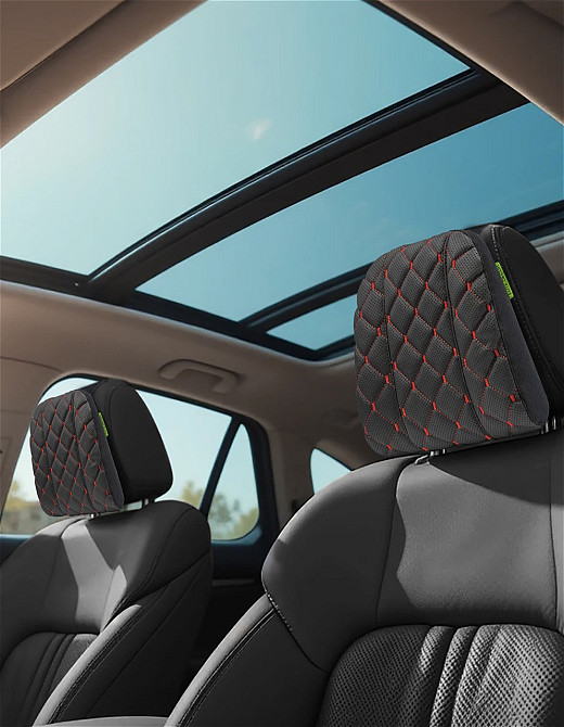 Автомобільний підголівник Comfort Trip AMF 004-2 225х245х60 з екошкіри червоний Дніпро - фото 6