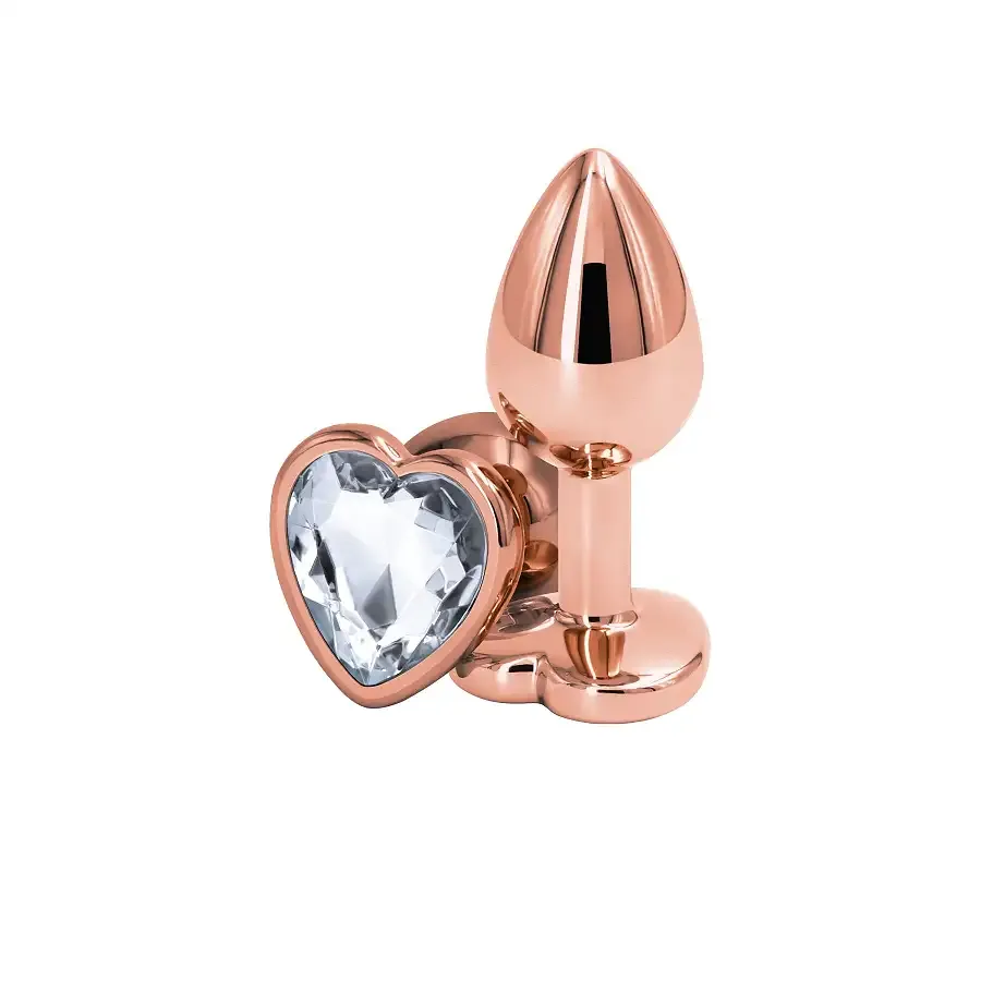 Анальна пробка NS Novelties Rear Assets - Rose Gold Heart - Small - Clear Львів - фото 1