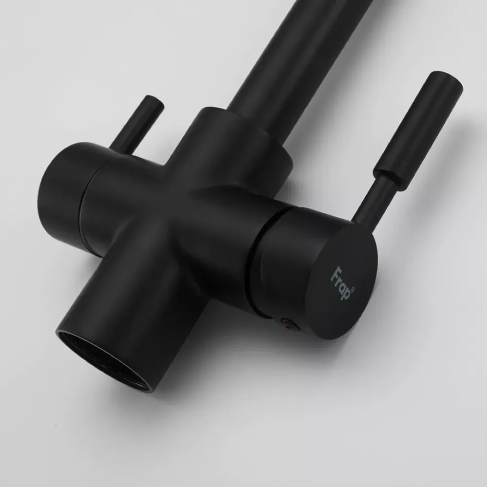 Смеситель для кухни с подключением к фильтру Frap F4352-6 черный Киев - изображение 3