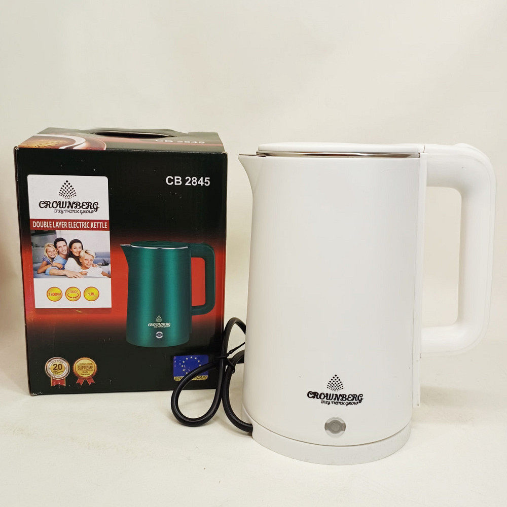 Електрочайник Crownberg CB-2845 дисковий 1.8л 1800Вт White BW-31 Івано-Франківськ - фото 1