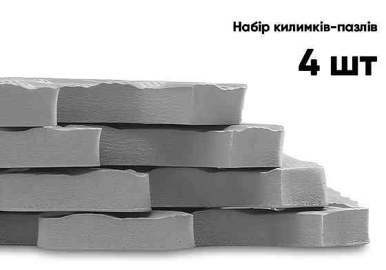 Татамі мат EasyFit SwallowTail 4 шт (60х60х1 см) пазл хвіст ластівки сірий Коломия