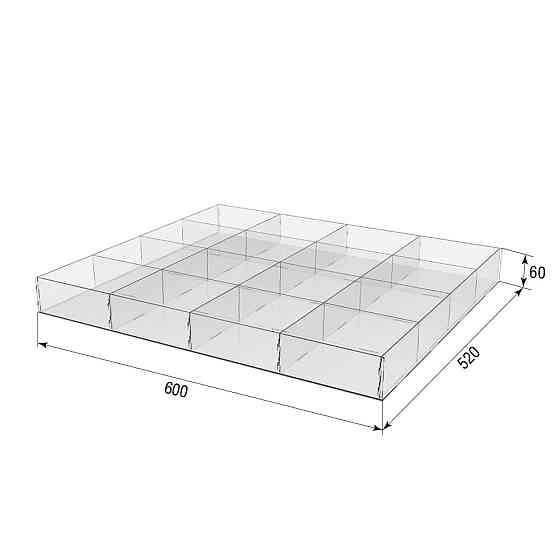 Коробка акриловая EKOSTAR 600х520х60 16 ячеек Киев