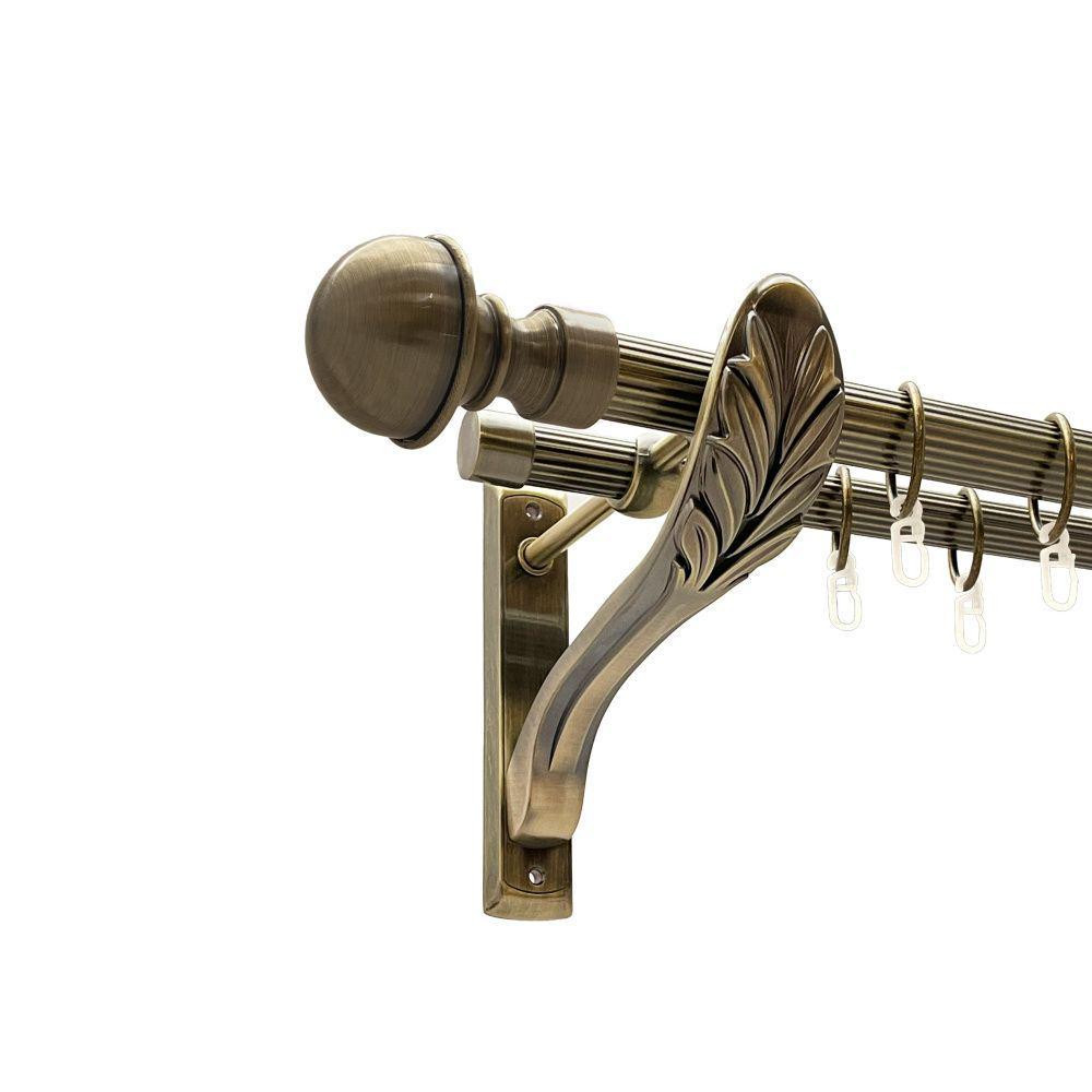 Карниз Orvit Бостон металевий дворядний ретро рифлена труба кільце металеве Антик 25\19 мм 300 см Львов - изображение 1