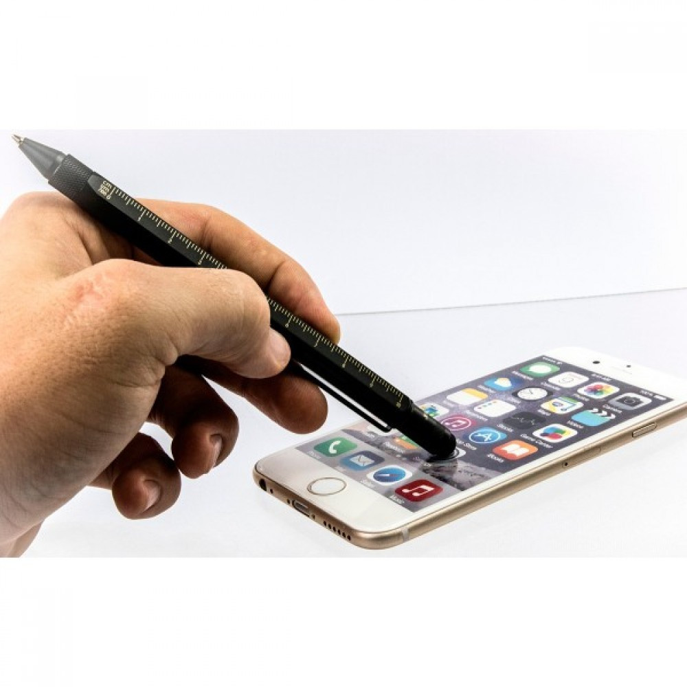 Ручка кулькова багатозадачна Troika Construction зі стилусом, лінійкою, викруткою та рівнем Блакитний Вінниця - фото 16