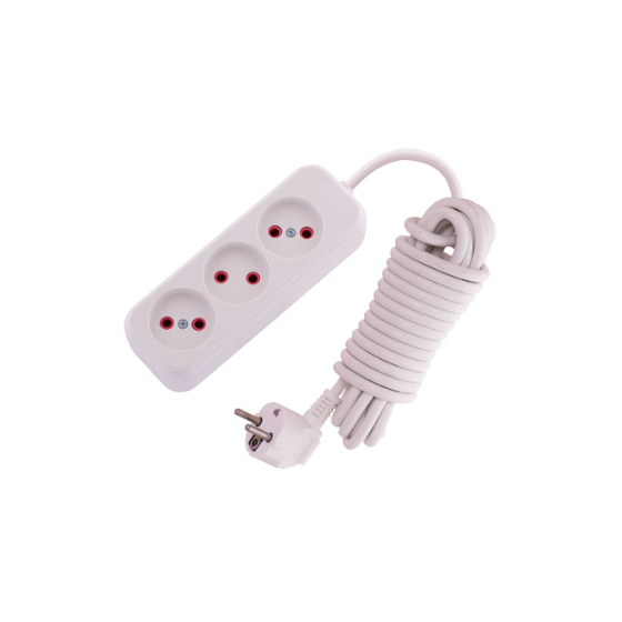 Подовжувач без заземлення 3 розетки 5м білий Letitia Лезард Житомир