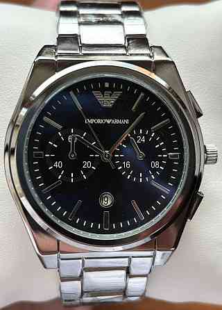 Чоловічий годинник Emporio Armani на браслеті срібного кольору з датою Київ
