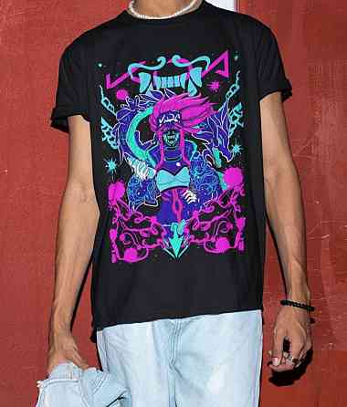 Футболка з аніме принтом Акалі Гамінг Леагуе Легендс оверсайз (S/M/L) Чорний AnimeJ0161 Дніпро