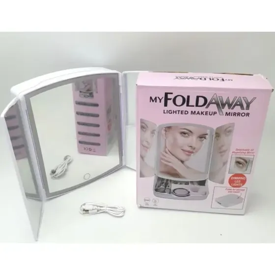 Настольное зеркало с подсветкой Led Mirror my fold away на батарейках Киев