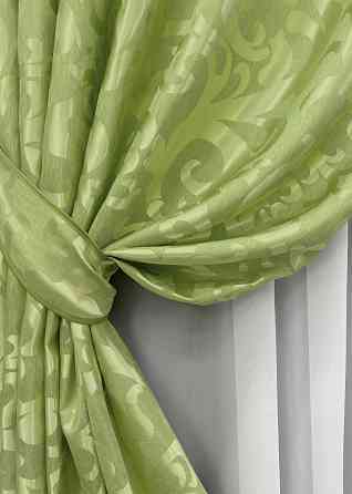 Комплект готових штор VR-Textil Жакард Вензель № 297ш Салатовий 100х270 см 2 шт (31-001) Київ