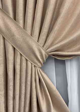Комплект готових штор VR-Textil Софт № 2038ш Бежевий 200х270 см 2шт (32-420) Київ