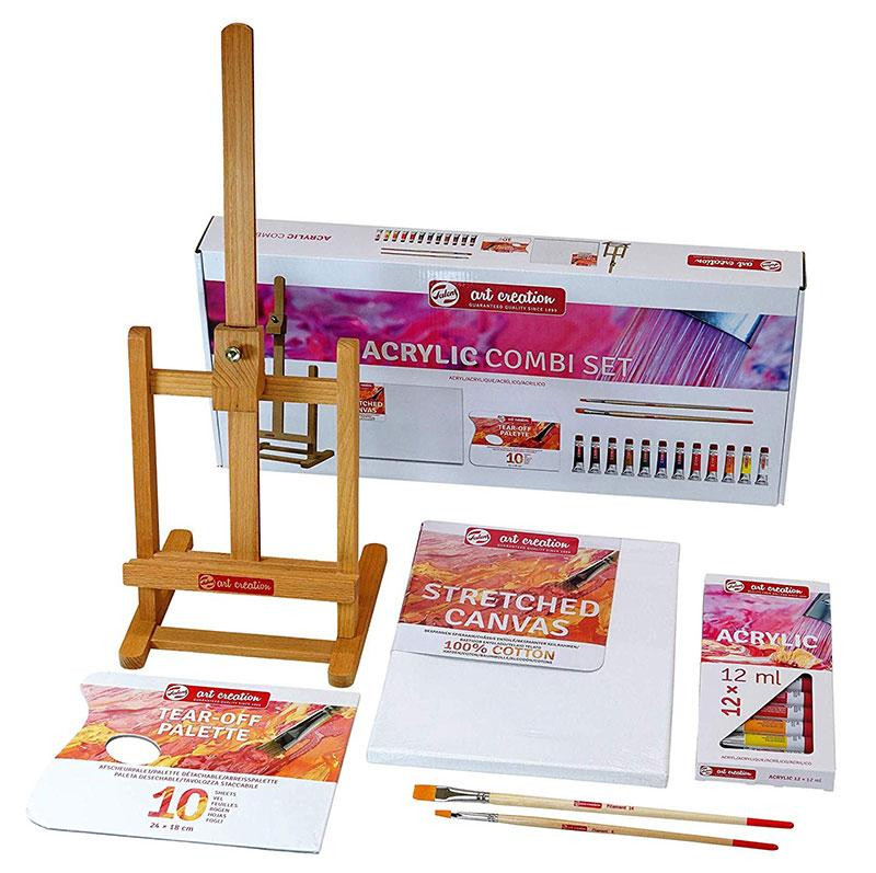 Набор акриловых красок ArtCreation Combiset 12х12мл мольберт/полотно 24х30см/кистли 2шт Royal Talens Киев - изображение 1