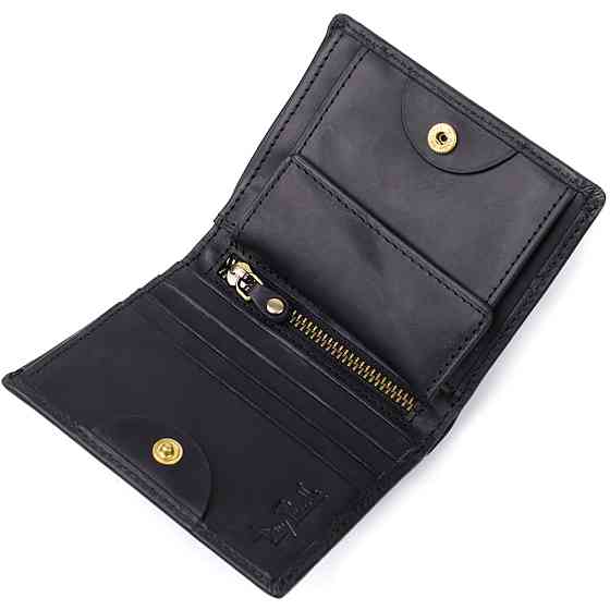 Чоловічий вертикальний гаманець з матової натуральної шкіри Tony Perotti 20832_1 (1165 nero) Чорний Київ