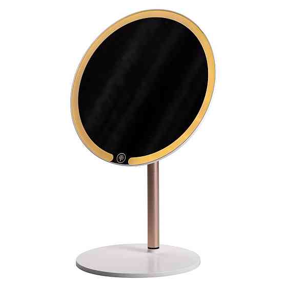 Косметическое зеркало с подсветкой настольное белое Ø21 см Киев