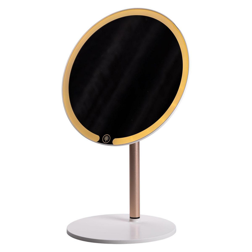 Косметическое зеркало с подсветкой настольное белое Ø21 см Киев - изображение 1