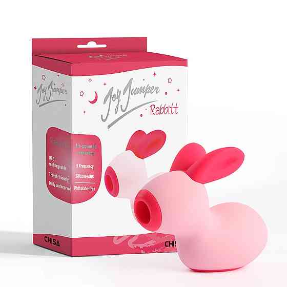 Вакуумный стимулятор клитора Chisa Joy Jumper Rabbit в виде кролика, розовый Sex Aura Киев