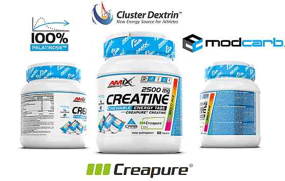 Креатин Amix Nutrition Creatine Creapure 2500mg Chewable Tabs Energy 60tbl (Multi flavour) Луцк