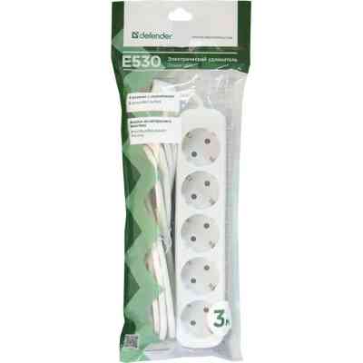 Сетевой удлинитель Defender E530 3.0 m 5 роз white (99230) Винница