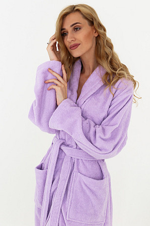 Халат банный Ideal Textile махровий ліловий (56860498) Чернівці - фото 3