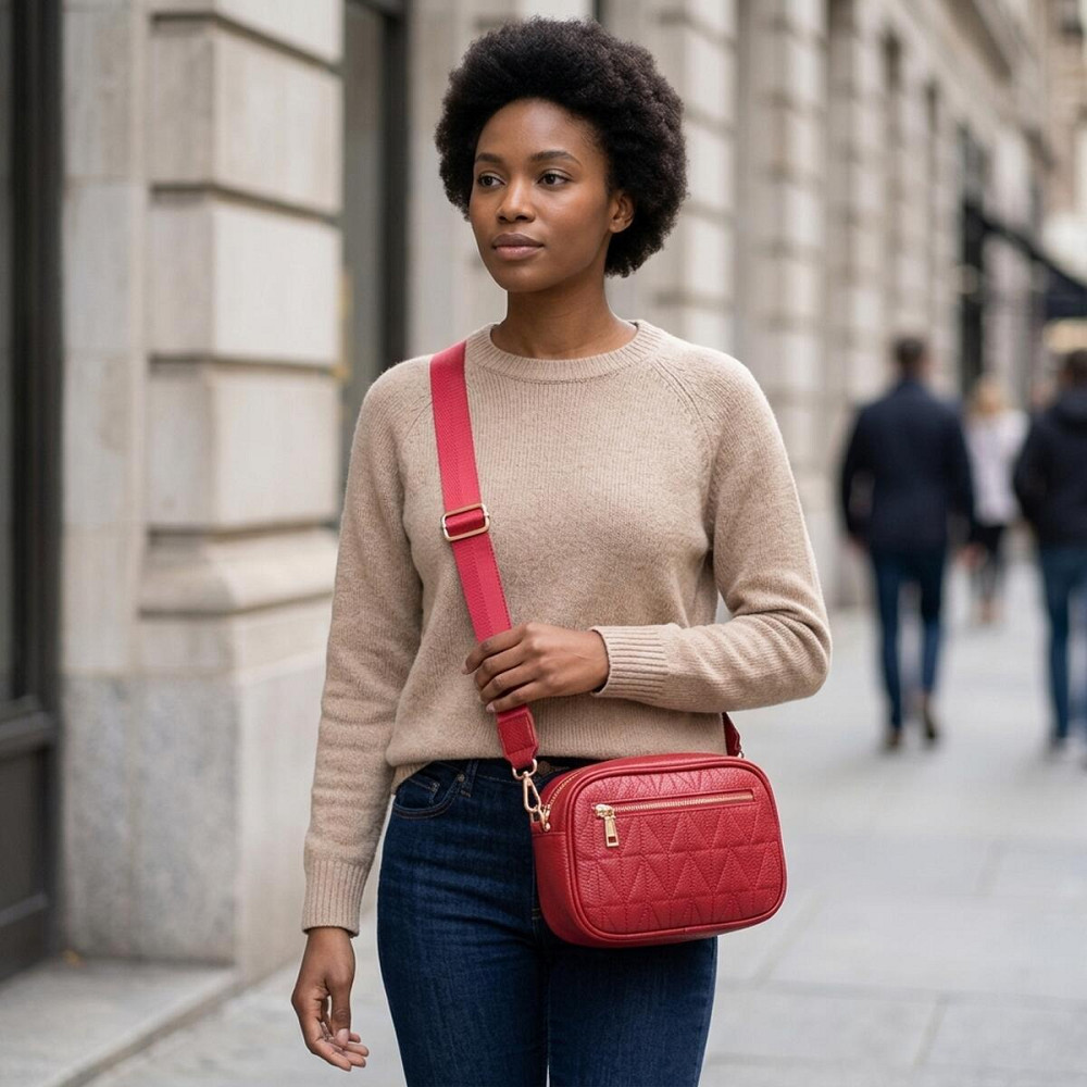 Жіноча сумка на кожен день із натуральної шкіри Vintage 22903 Червоний Київ - фото 12