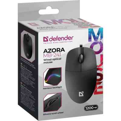 Мишка Defender Azora MB-241 LED USB Black (52241) Вінниця