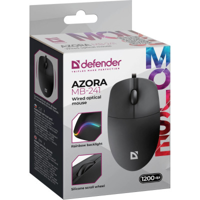 Мишка Defender Azora MB-241 LED USB Black (52241) Вінниця - фото 5