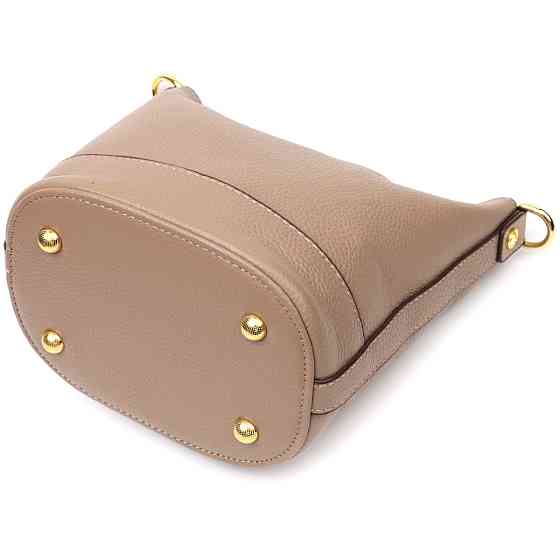 Жіноча сумка з автономною косметичкою всередині з натуральної шкіри Vintage 22364 Бежева Київ